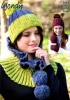 Knitting Pattern - Wendy 5913 - Cairn Aran - Hat, Mitts, Two Tone Hat & Cowl